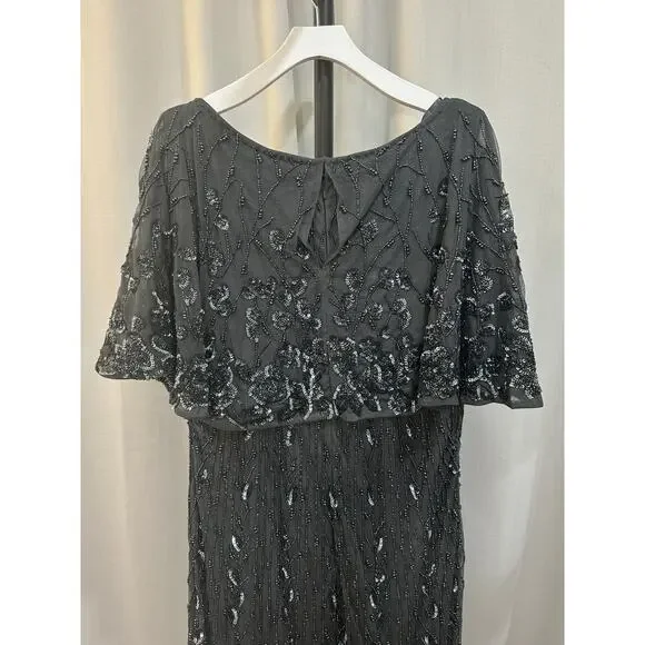 Mac Duggal Embellished Cape Sleeve Column Dress #5939 Plus Size 22 W NWT Midi